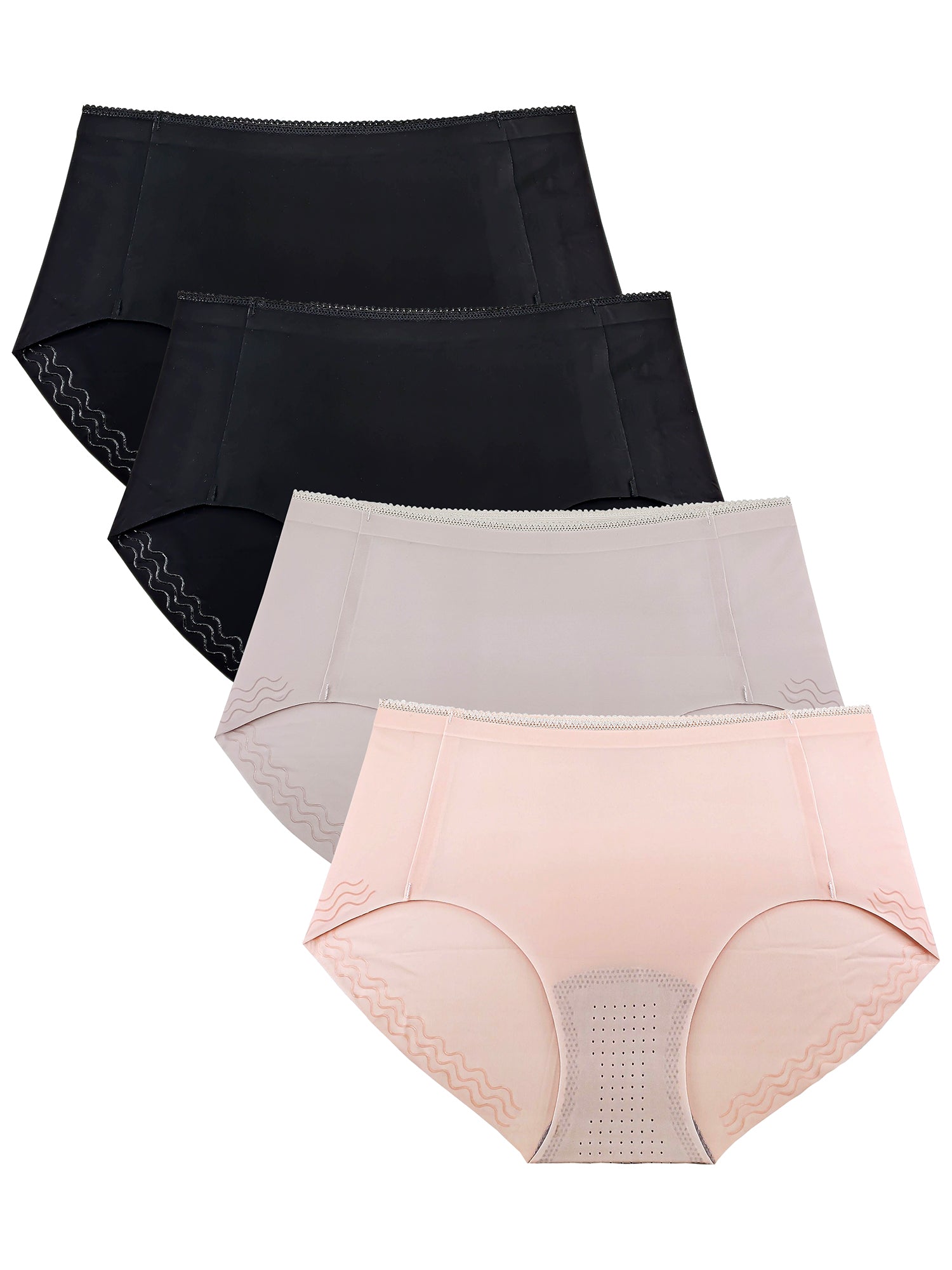 Lorem Ipsum No Show High Rise Bikini Panties Women's Seamless Hi Cut  Underwear Pack of 4