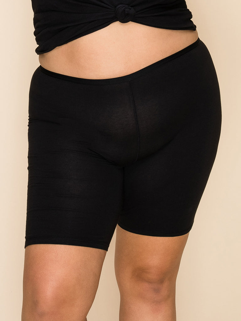 Womens Anti Chafe Underwear, Briefs Sweat Control XL Full Waist Short Leg  Black