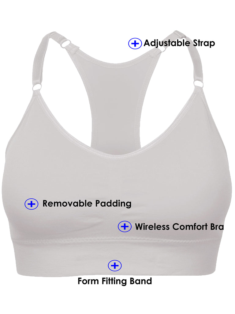 Wireless Supportive Sports Bra Removable Padded Wirefree Bra