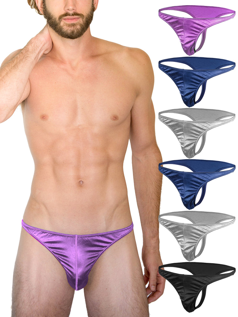 B2BODY Satin Mens Sport Thongs Underwear Silky Sexy Man G String