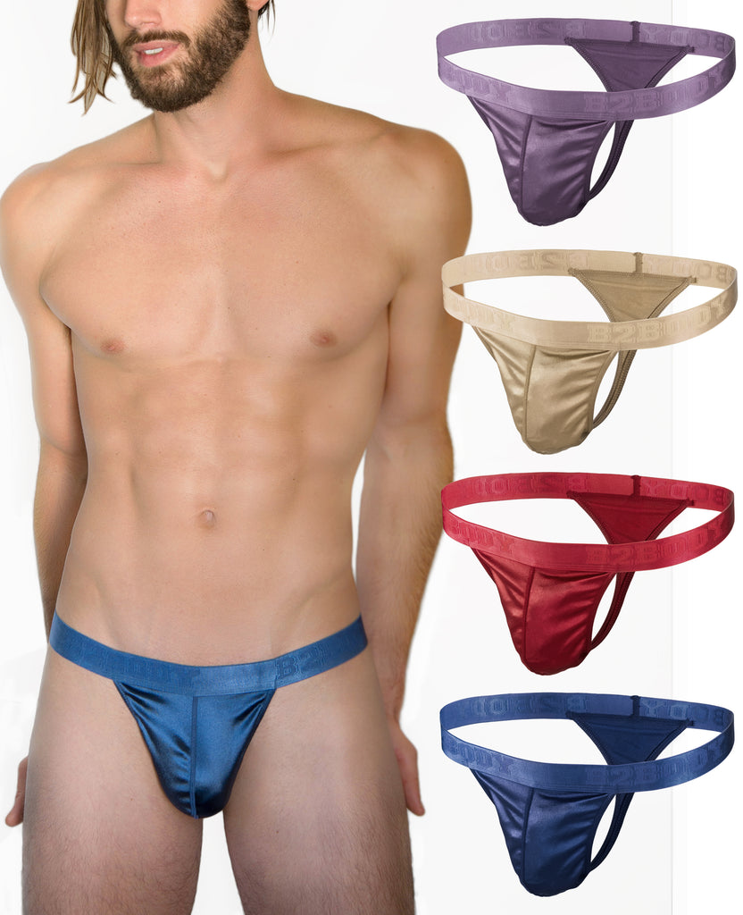 Silky Sexy Satin Mens Thongs, G String Undies Multi Pack – B2BODY
