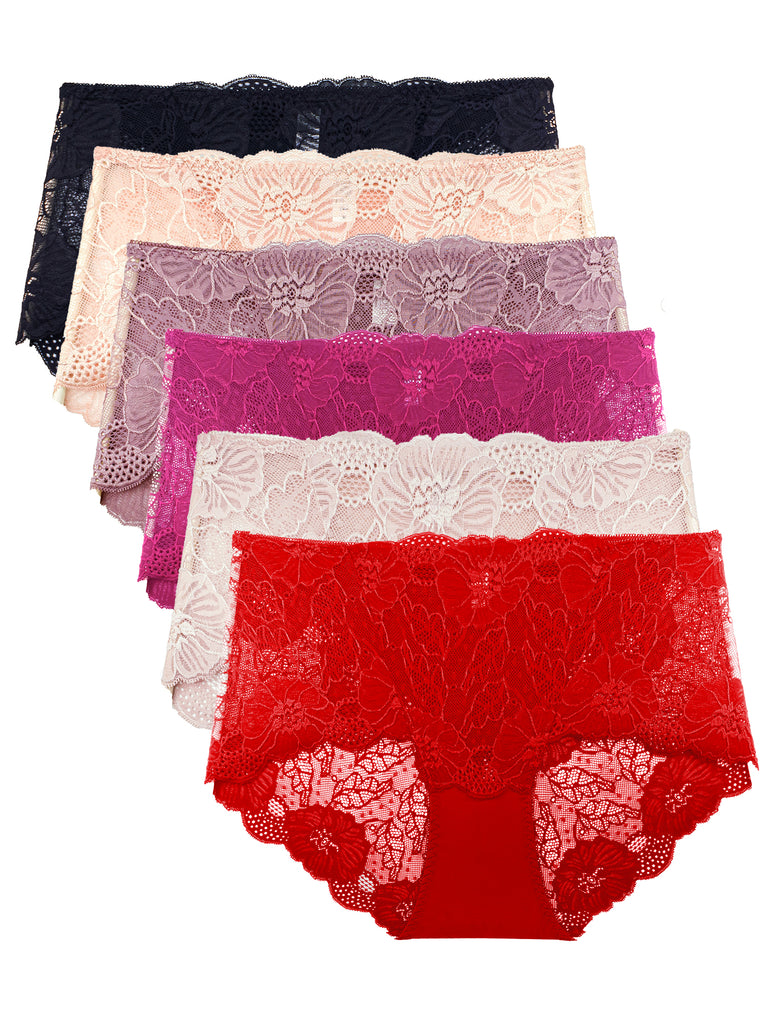 Cheeky Underwear For Women, Lace Underwear For Women Breathable Bikini 5  Pack Lightweight Soft Hipster Cheeky Panties Multicolor
