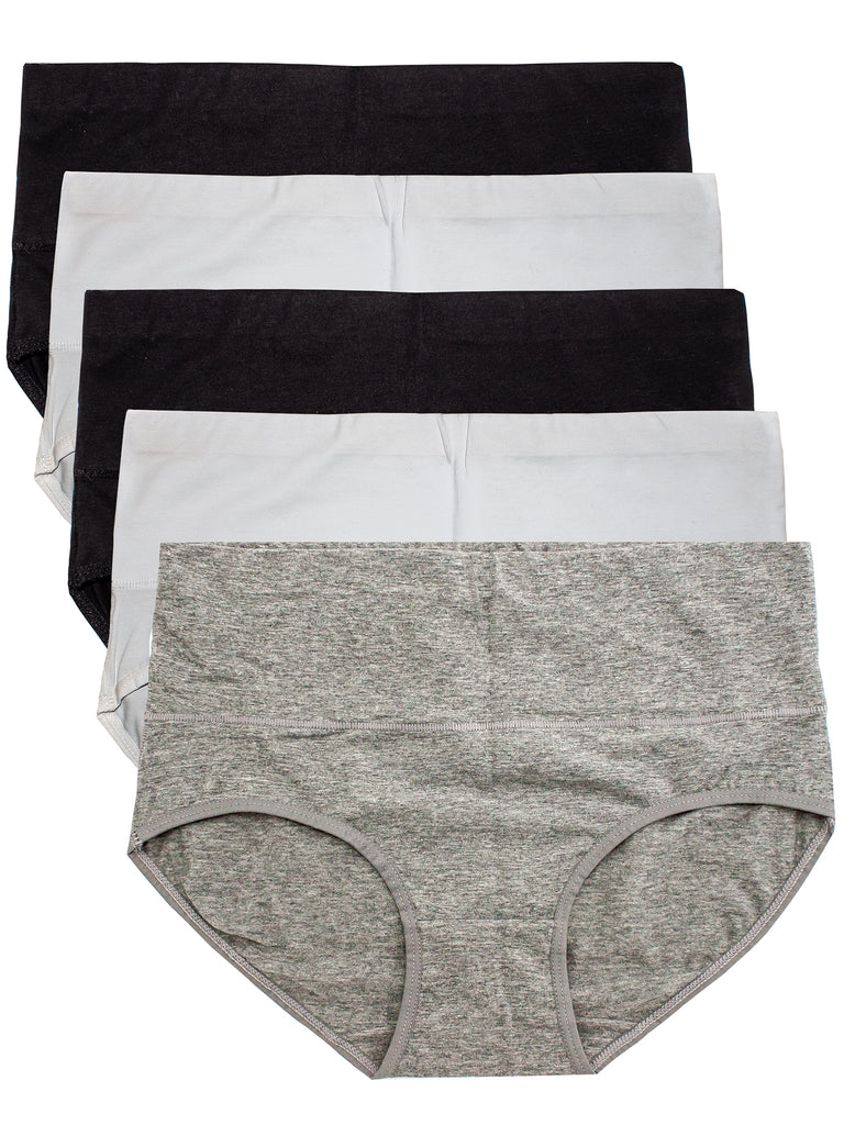 B91xZ Women's Underwear Plus Size Cotton Stretch Brief Underwear,Dark Gray  L 