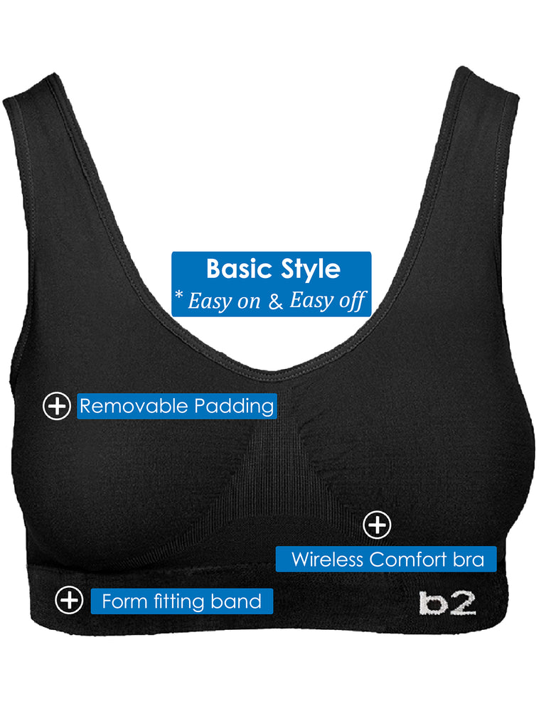 B2BODY Women's Sports Bras Yoga Lounge Wireless Bra Small to 2X Sizes  Multi-Pack 