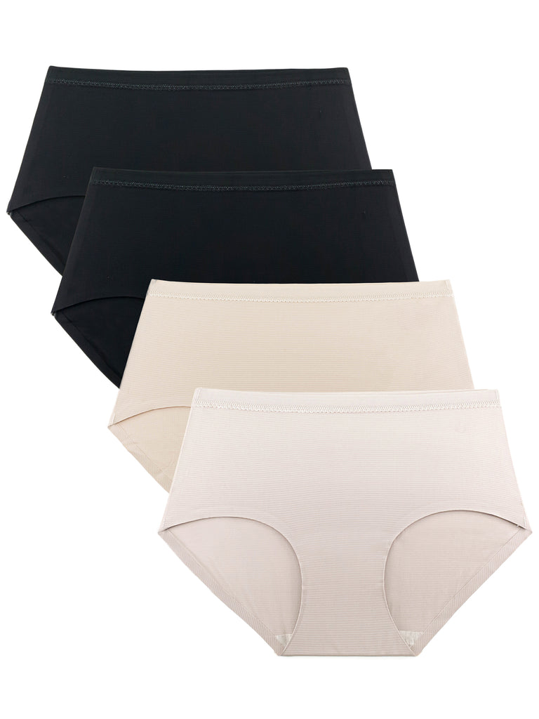 Plus Large Size XL-4XL Cotton Women's Underwear Panties Solid High