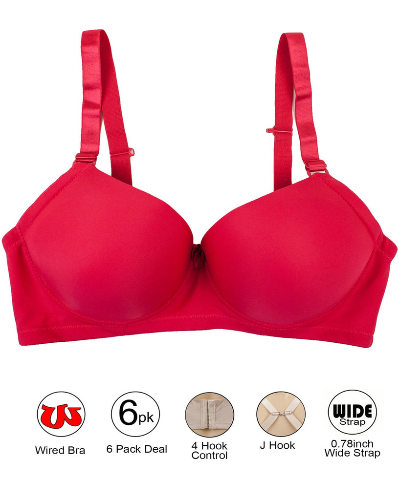 2 Pack Padded Full Cup Bras A-DD