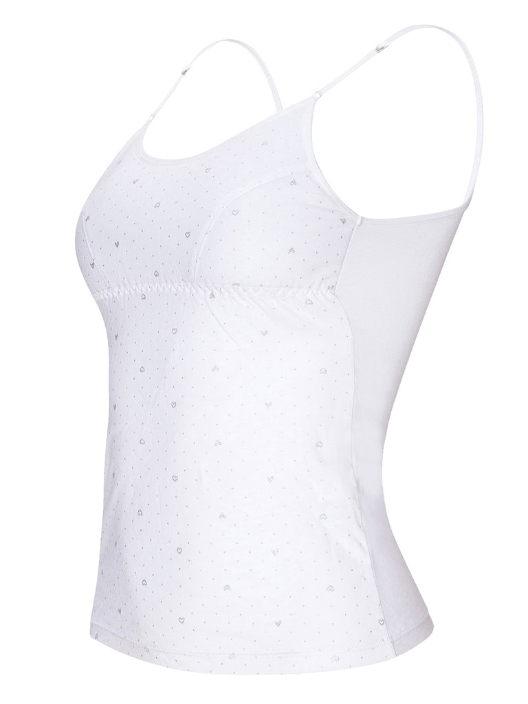 Women Cotton Camisole Adjustable Strap Tank Tops Built in Shelf Bra  Undershirts