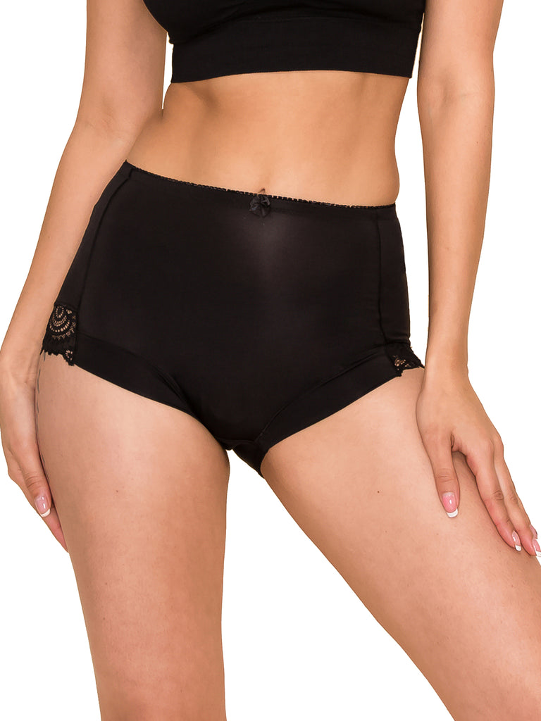 6 Black Bikini Panties Underwear Woman Man Nylon Light Soft Silky Hip  40-44 XL