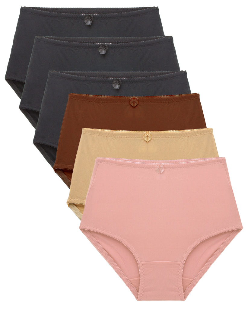 Barbra Lingerie High Waisted Light Control Satin Full Coverage Women's  Brief Panties