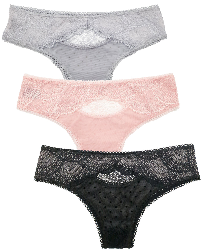 3 Pack Womens Underwear Sheer Lace See Through Mesh Cotton Crotch Seamless  Briefs Panties for Women 