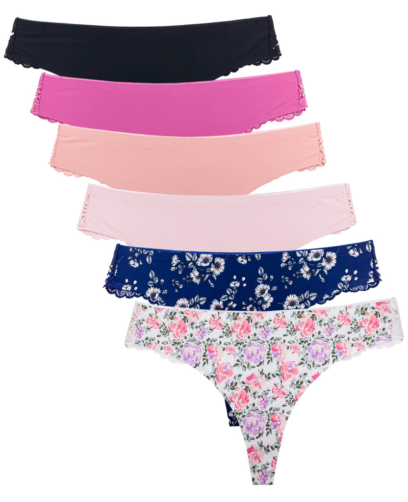 Women Sexy Lingerie 4 Pack Seamless Panties Briefs Underwear Low Waist  Thongs