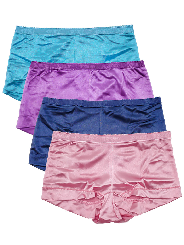 Satin Full Coverage Boy Shorts Panties Multi-Pack – B2BODY