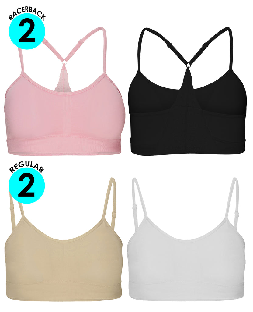Women's 2-Pack Seamless Wireless Sports Bra with Removable Pads