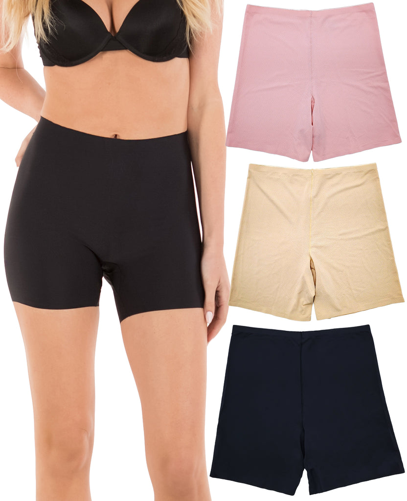 Barbra Women's Lace Boy Shorts Panties Regular & Plus Size Multi-Pack