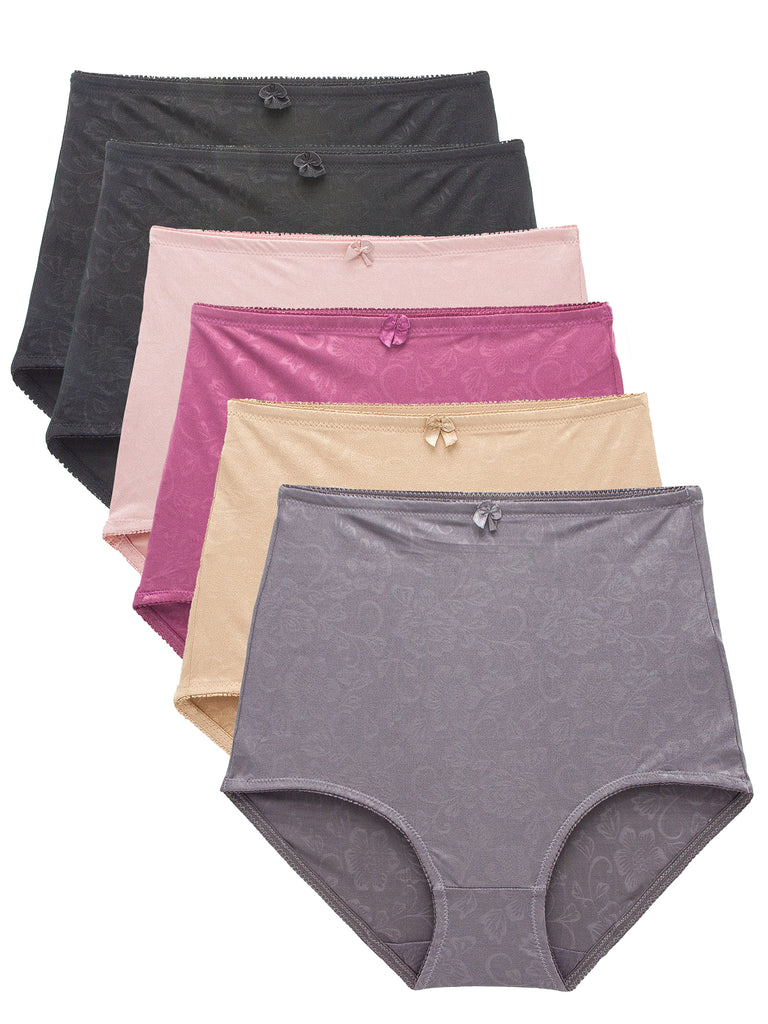 Women's High Waisted Cotton Underwear Ladies Soft Full Briefs Panties Pack  Of 4, Black+black+grey+grey, M