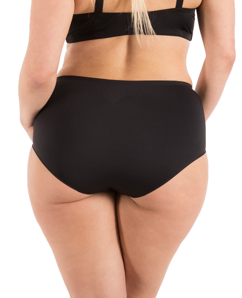  Tummy Control Underwear For Women High Waisted Nylon Brief  No Show Womens Bikini Seamless Panties 4pack S-XXXL Black
