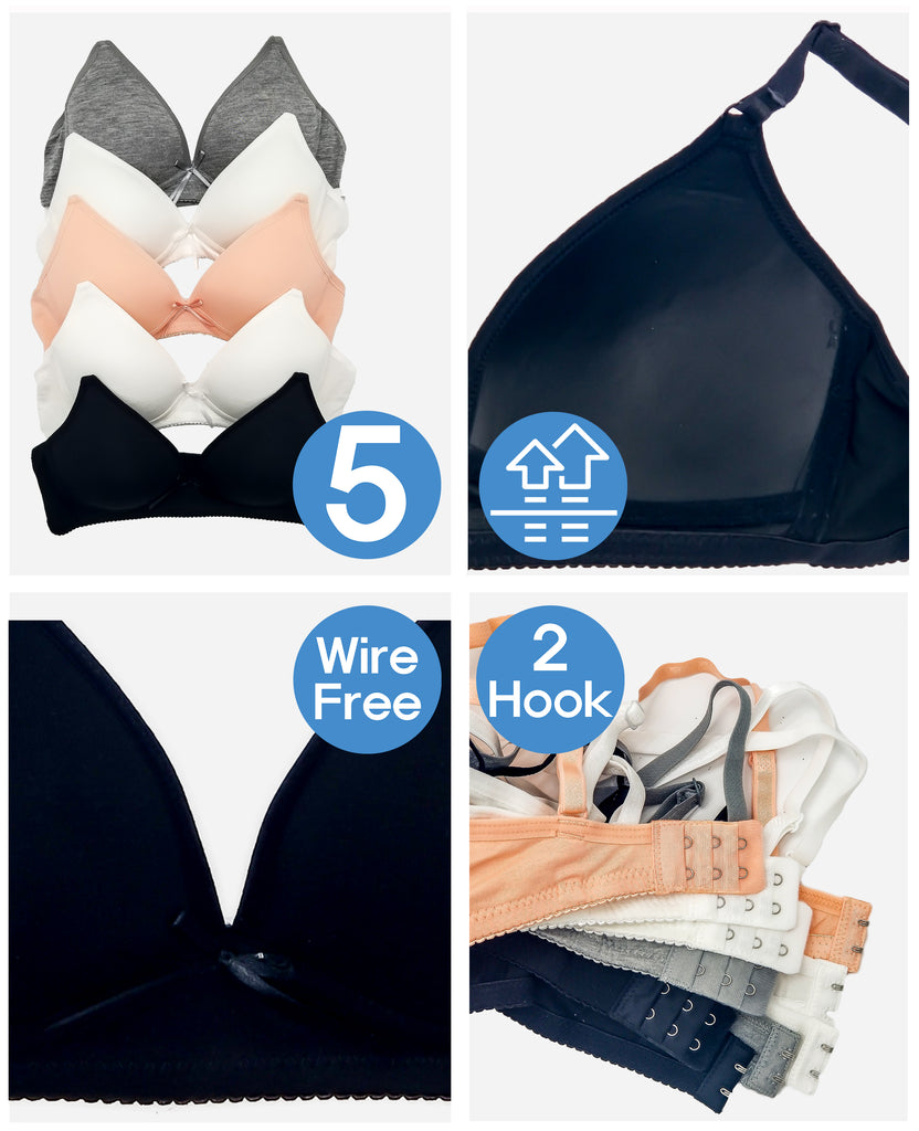 Girls' Training Bras. Available in Wired or Wireless Options (6-Pack)
