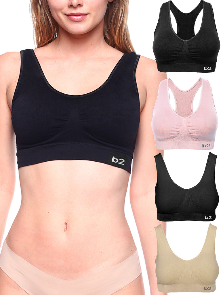 Women's Comfort Workout Sports Bra Low-Impact Activity Sleep Bras Pack of 2  S at  Women's Clothing store