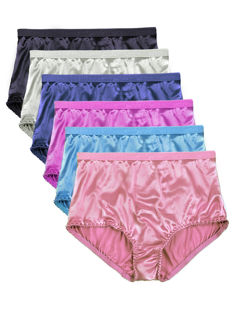 Womens Glossy Seamless Brief Stretch Full Coverage Panties